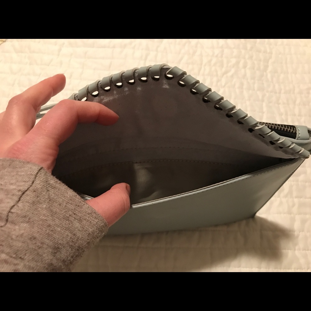 Stitch Fix STREET LEVEL Zip Top Clutch Purse Handbag Baby Blue Flap Front Bag - Picture 5 of 8